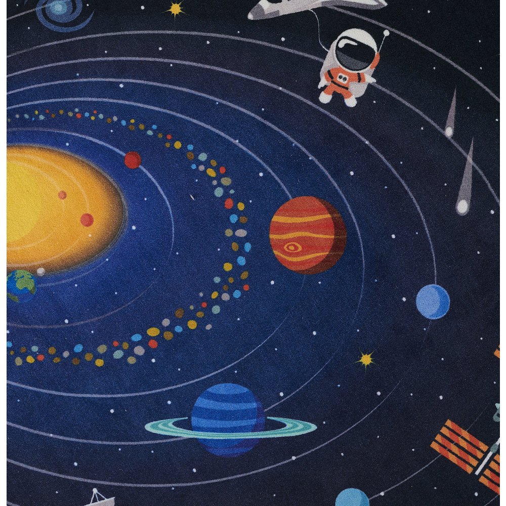 Playground Space Blue Kid Rug 4' X 4'4". Picture 6
