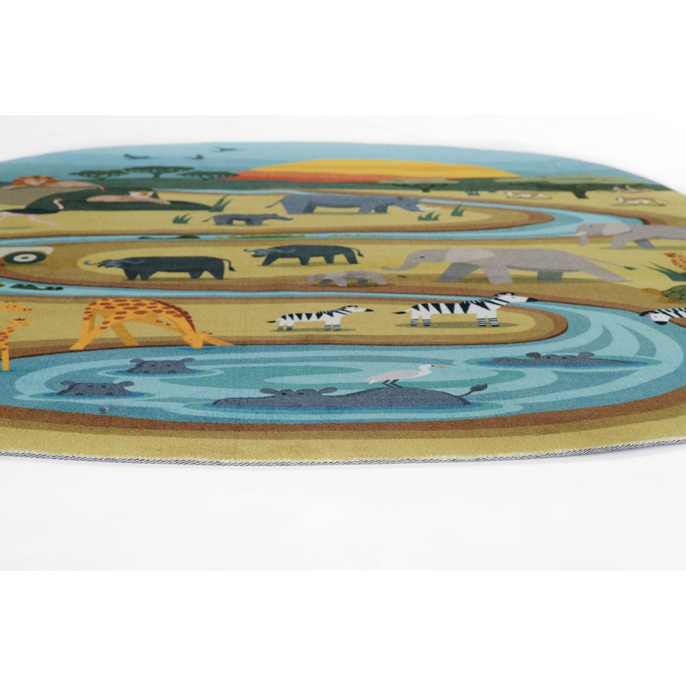 Playground Safari Multi Kid Rug 4' X 4'4". Picture 2