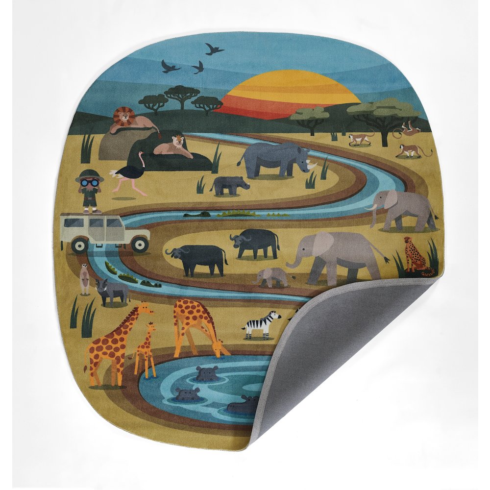 Playground Safari Multi Kid Rug 4' X 4'4". Picture 3