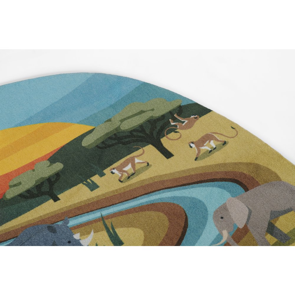 Playground Safari Multi Kid Rug 4' X 4'4". Picture 8