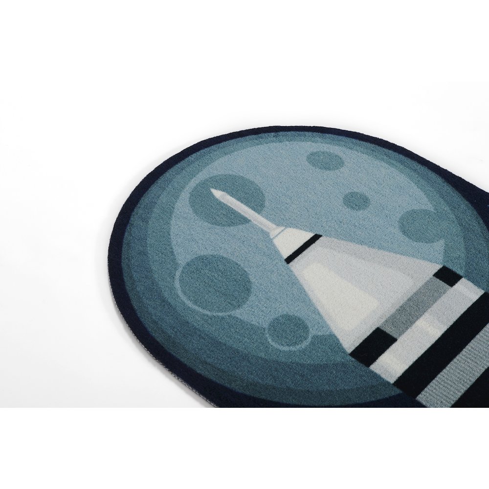 Playground Rocket Blue Kid Rug 2'4" X 7'7". Picture 8