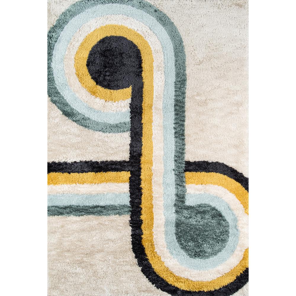 Modern Rectangle Area Rug, Blue, 2' X 3'. Picture 1