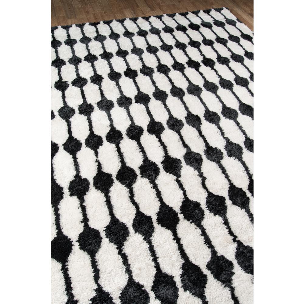 Modern Rectangle Area Rug, Black, 2' X 3'. Picture 2
