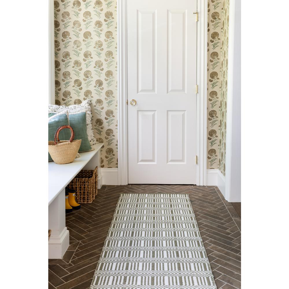 Contemporary Rectangle Area Rug, Green, 2' X 3'. Picture 15