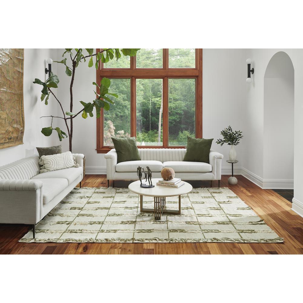 Contemporary Rectangle Area Rug, Green, 2' X 3'. Picture 9