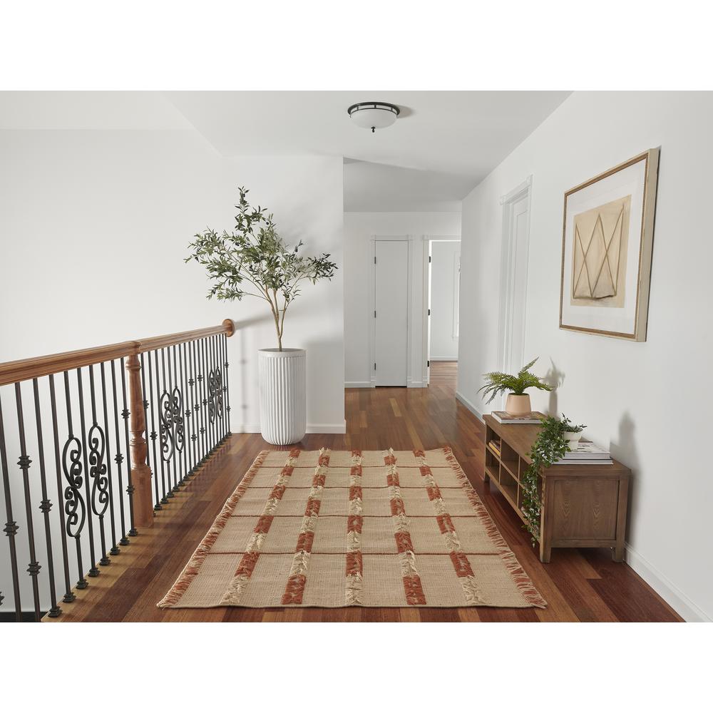 Contemporary Rectangle Area Rug, Terra Cott, 2' X 3'. Picture 10