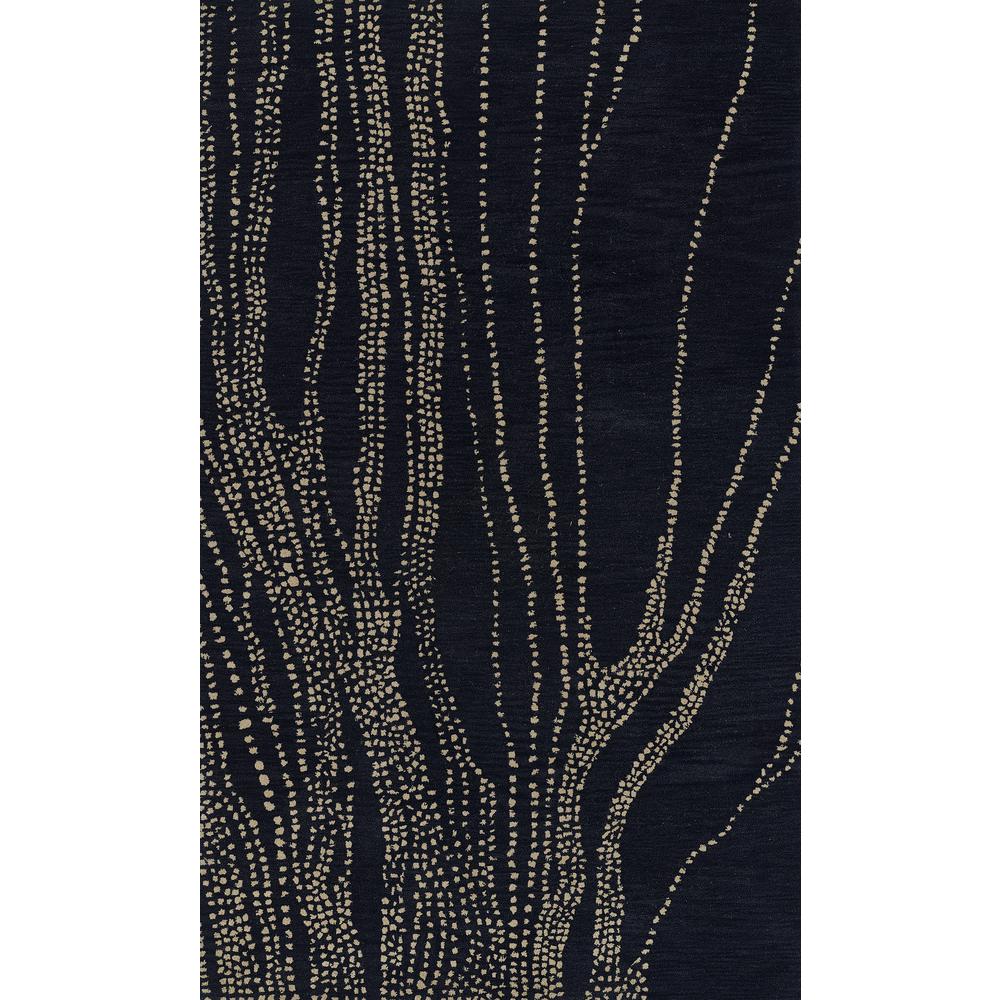 Contemporary Rectangle Area Rug, Navy, 2' X 3'. Picture 1