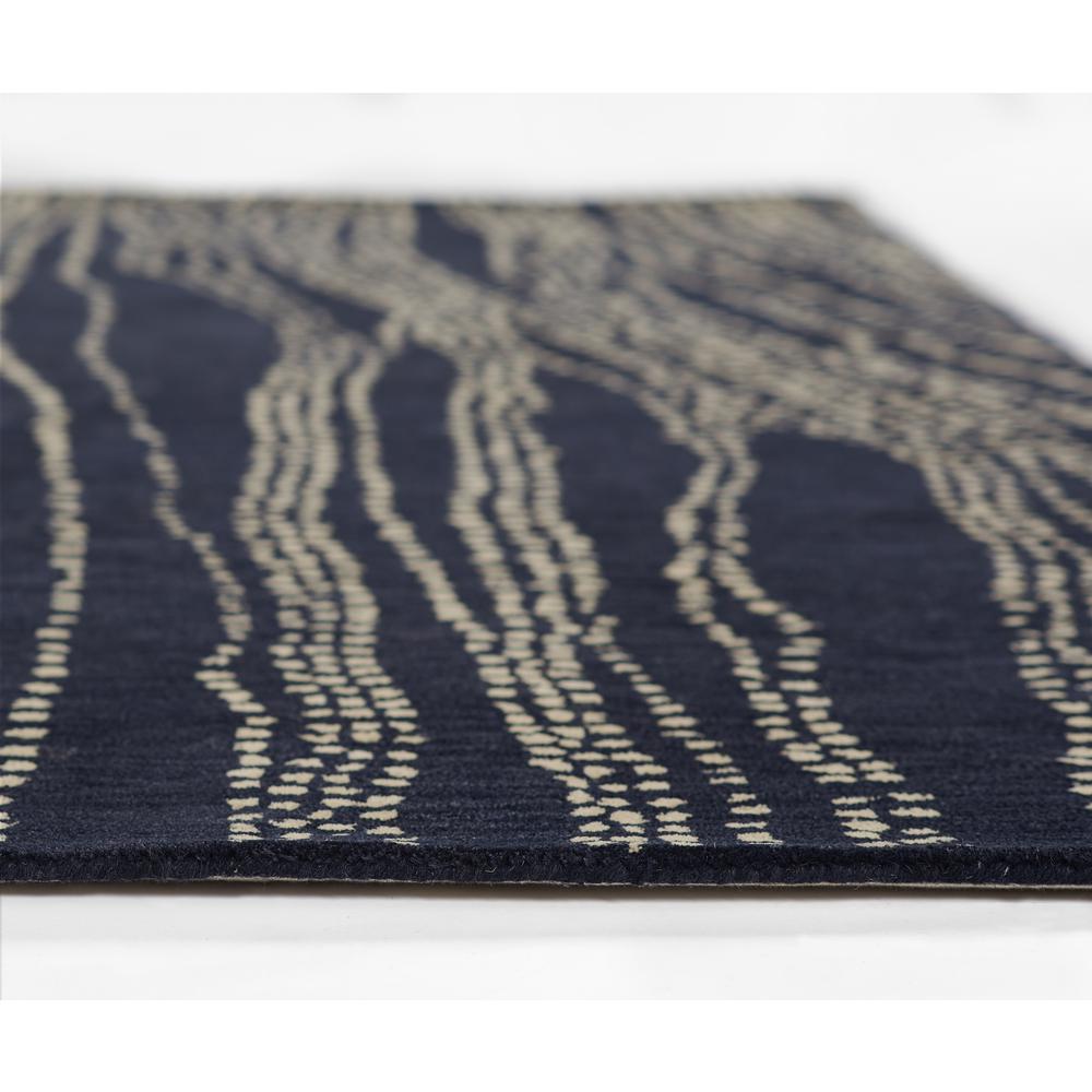 Contemporary Rectangle Area Rug, Navy, 2' X 3'. Picture 6