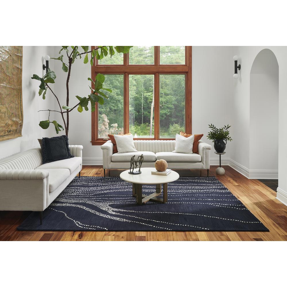 Contemporary Rectangle Area Rug, Navy, 2' X 3'. Picture 9