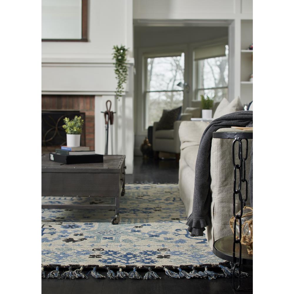 Transitional Rectangle Area Rug, Blue, 9' X 12'. Picture 9