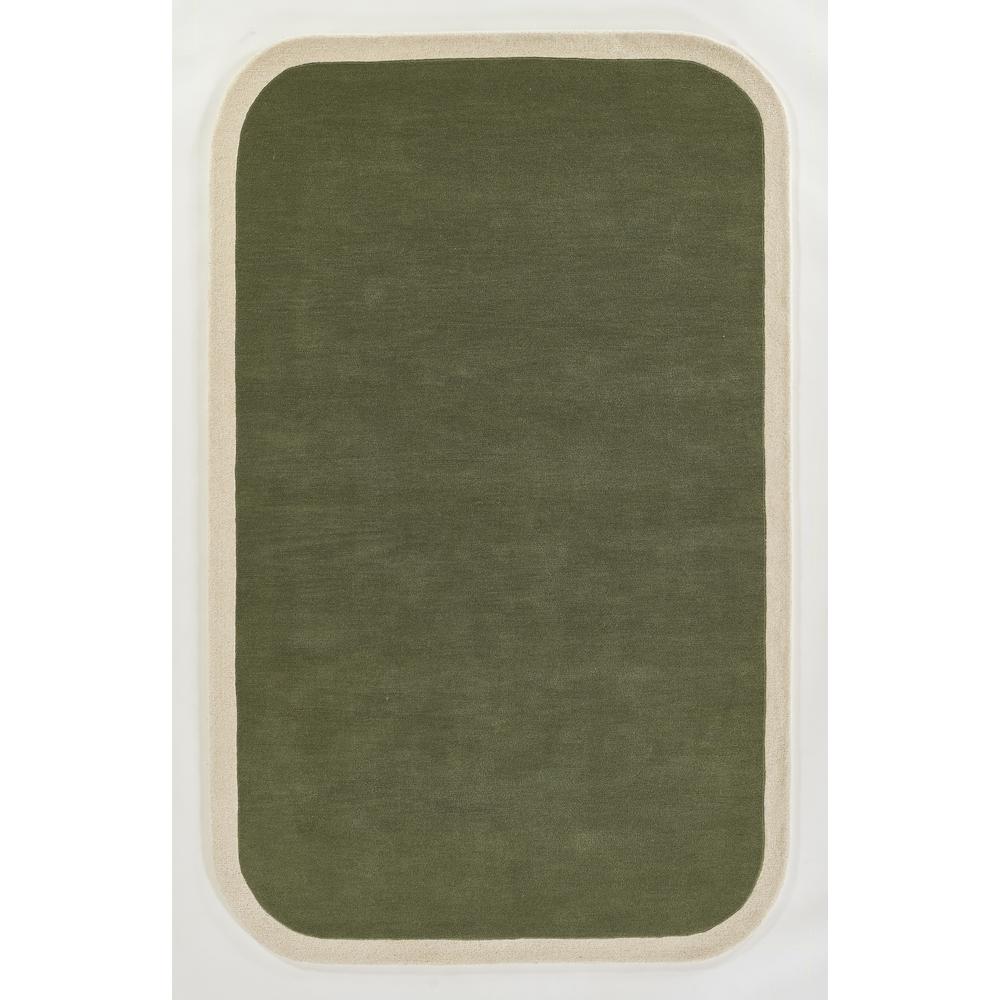 Contemporary Rectangle Area Rug, Green, 2' X 4'. Picture 1