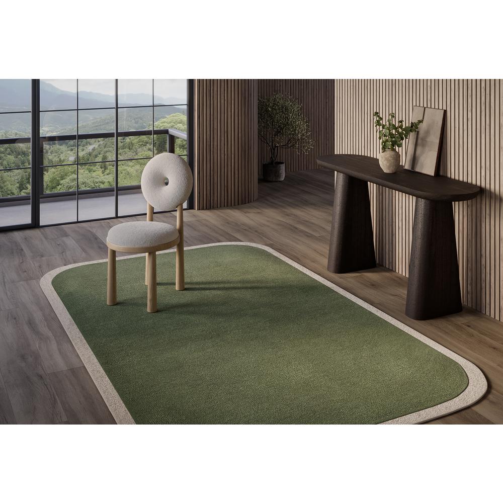 Contemporary Rectangle Area Rug, Green, 2' X 4'. Picture 11