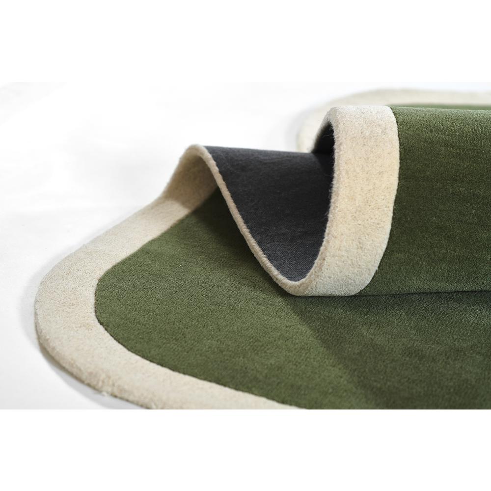 Contemporary Rectangle Area Rug, Green, 2' X 4'. Picture 8