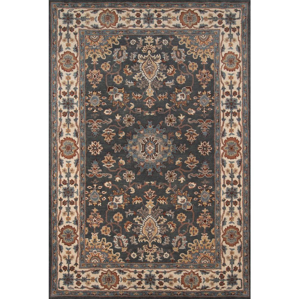 Traditional Rectangle Area Rug, Grey, 2' X 3'. Picture 1