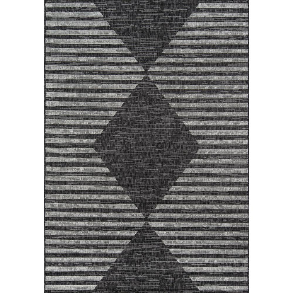 Contemporary Rectangle Area Rug, Charcoal, 2' X 3'. Picture 1