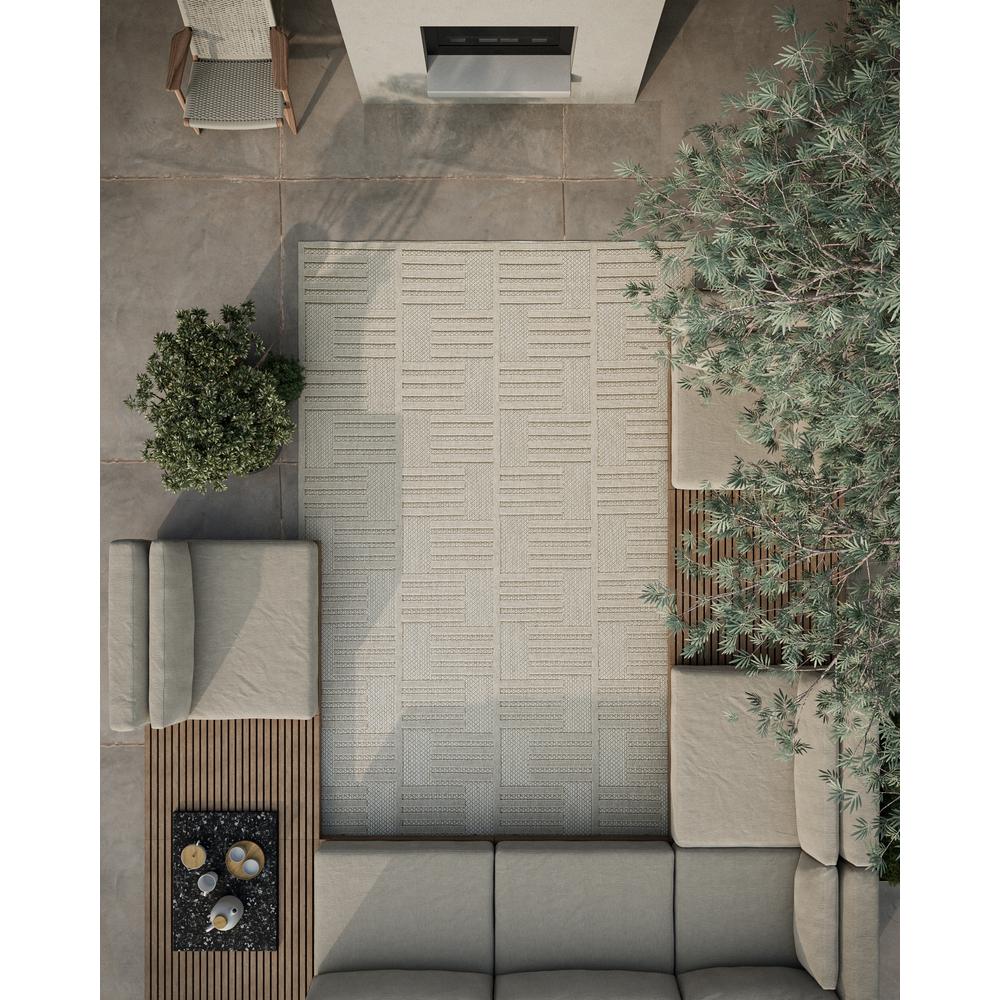 Contemporary Rectangle Area Rug, Beige, 5'3" X 7'6". Picture 11