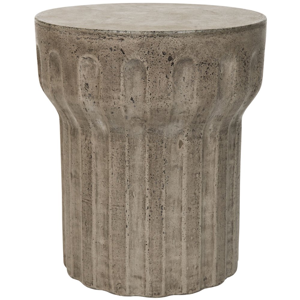 Vesta Indoor/Outdoor Modern Concrete Round 15.3-Inch Dia Accent Table. Picture 1