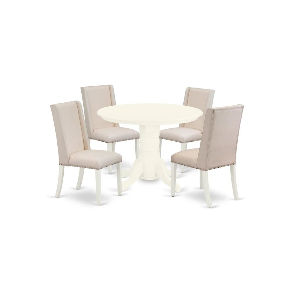 Dining Room Set Linen White, SHFL5-WHI-01. Picture 1