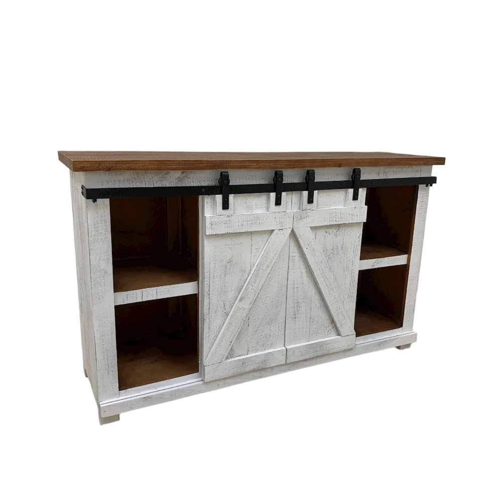 Westgate 60" Sliding Barn Door TV Stand - White. Picture 5