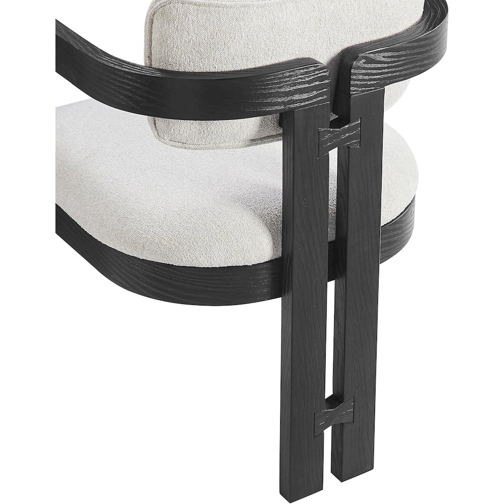 Tappelle Mid-Century Modern Fully Assembled Dining Arm Chairs, Set of 2, Black. Picture 3