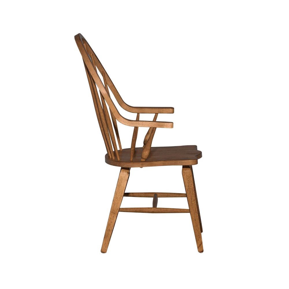 Hearthstone Ridge Windsor Back Arm Chair in Tobacco. Picture 3