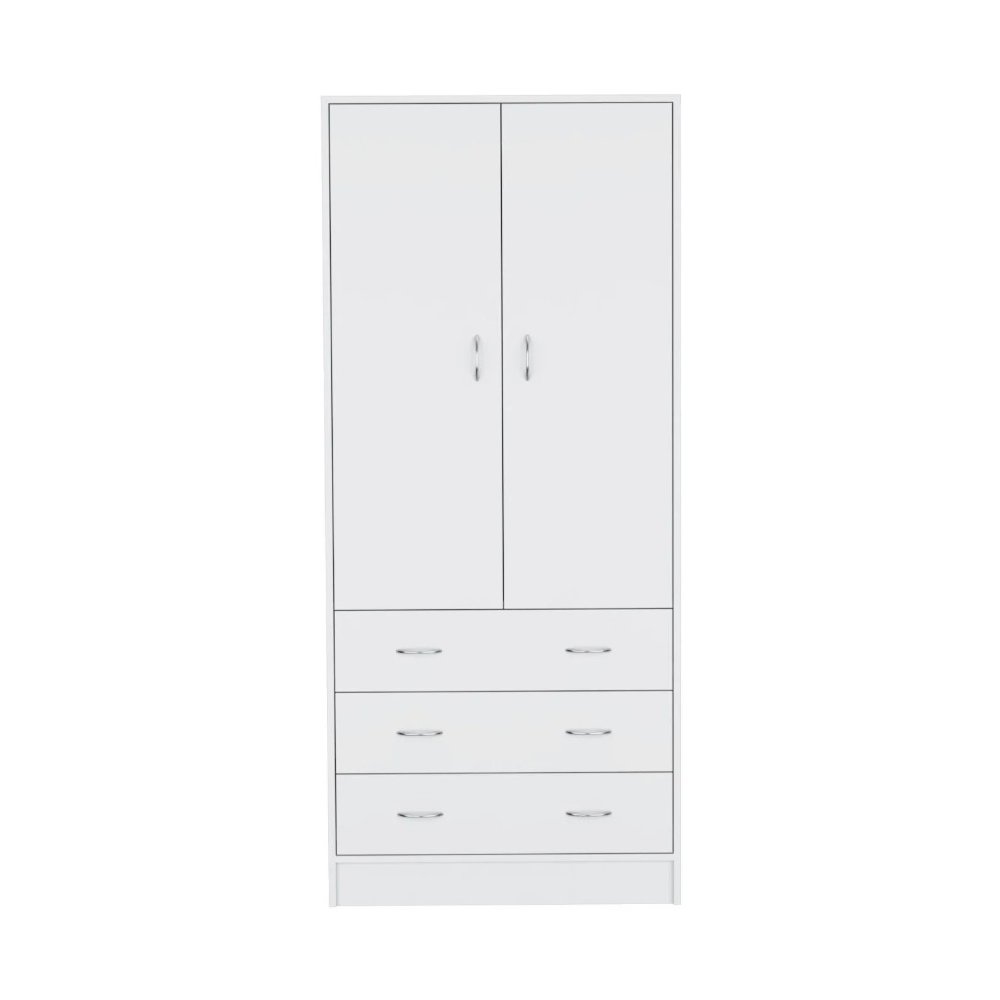 Taly 2 Doors 3 Drawers Armoire White White MDF. Picture 1