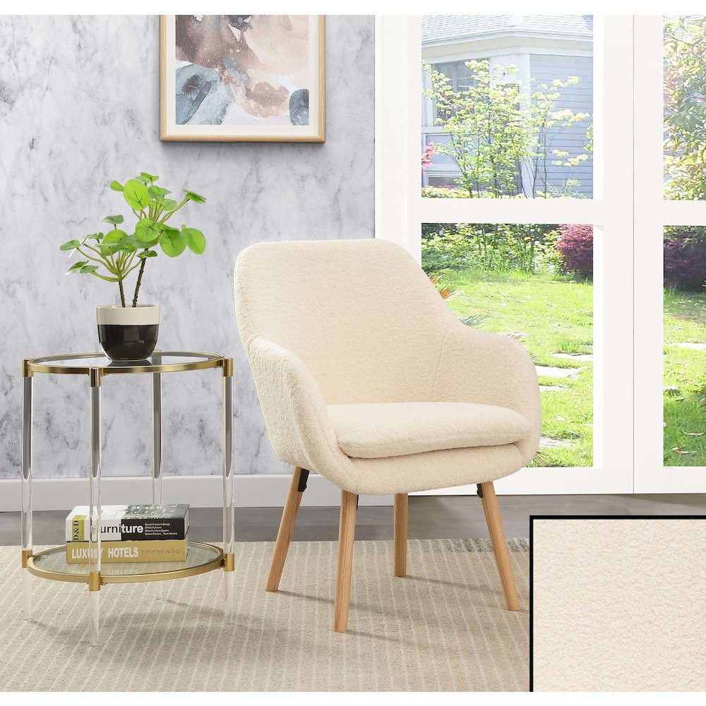 Take a Seat Charlotte Sherpa Accent Chair, Sherpa Crème. Picture 3