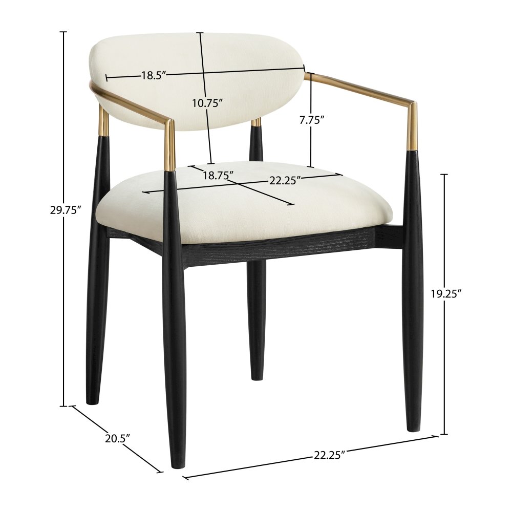 Riccio Beige Performance Fabric Upholstered Dining Arm Chair, Set of 2. Picture 5