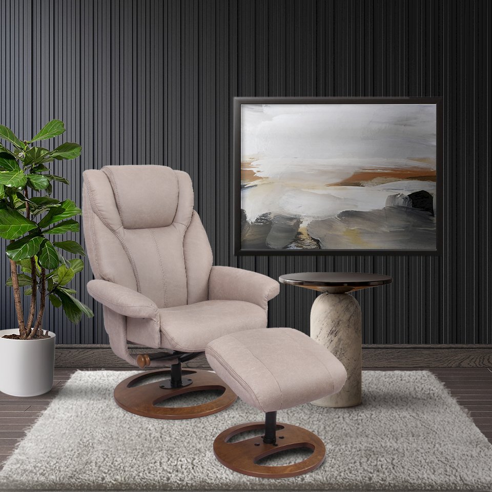 Scandinavian style recline chair & ottoman. Picture 4
