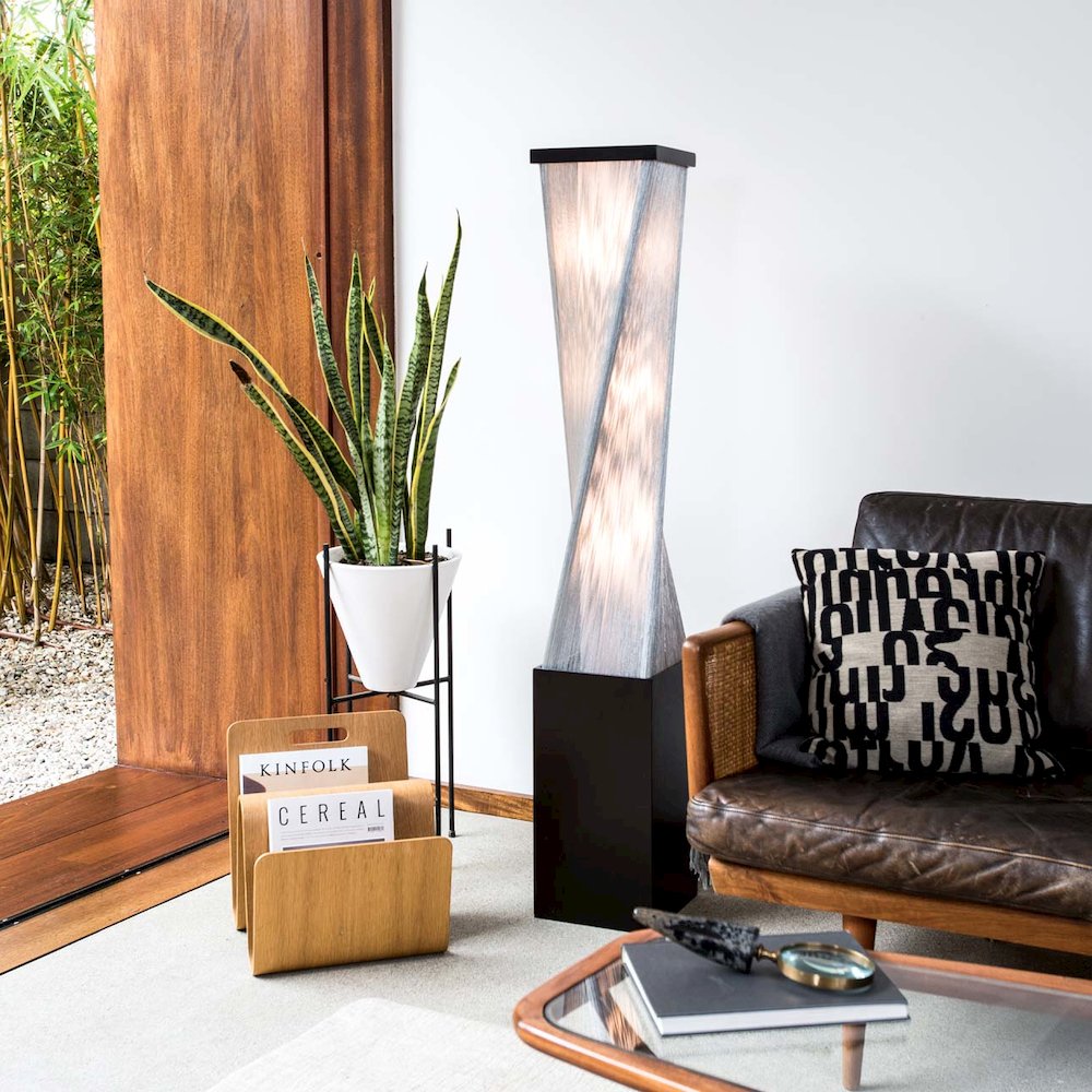 Torque Tall Base Accent Floor Lamp - 54", Espresso Wood finish. Picture 4