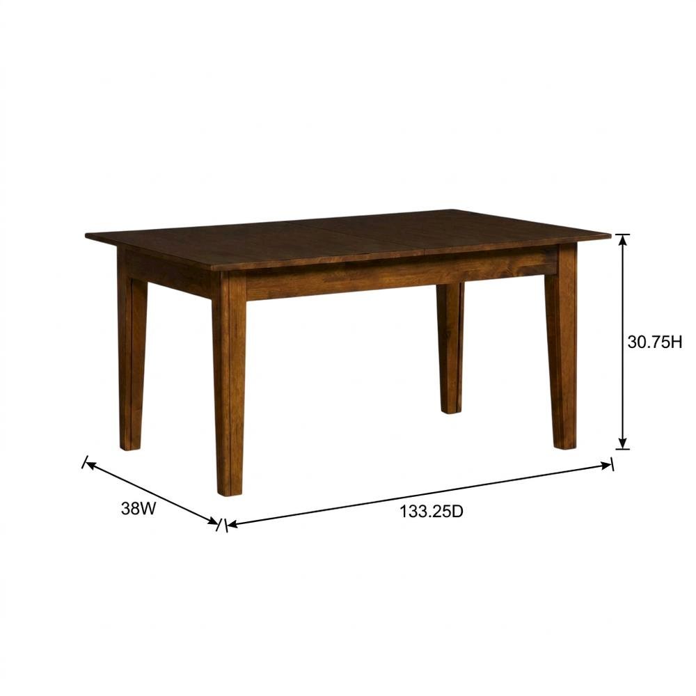 Rustic Amber Rectangle Dining Table with Distressed Finish and Adjustable Length. Picture 7