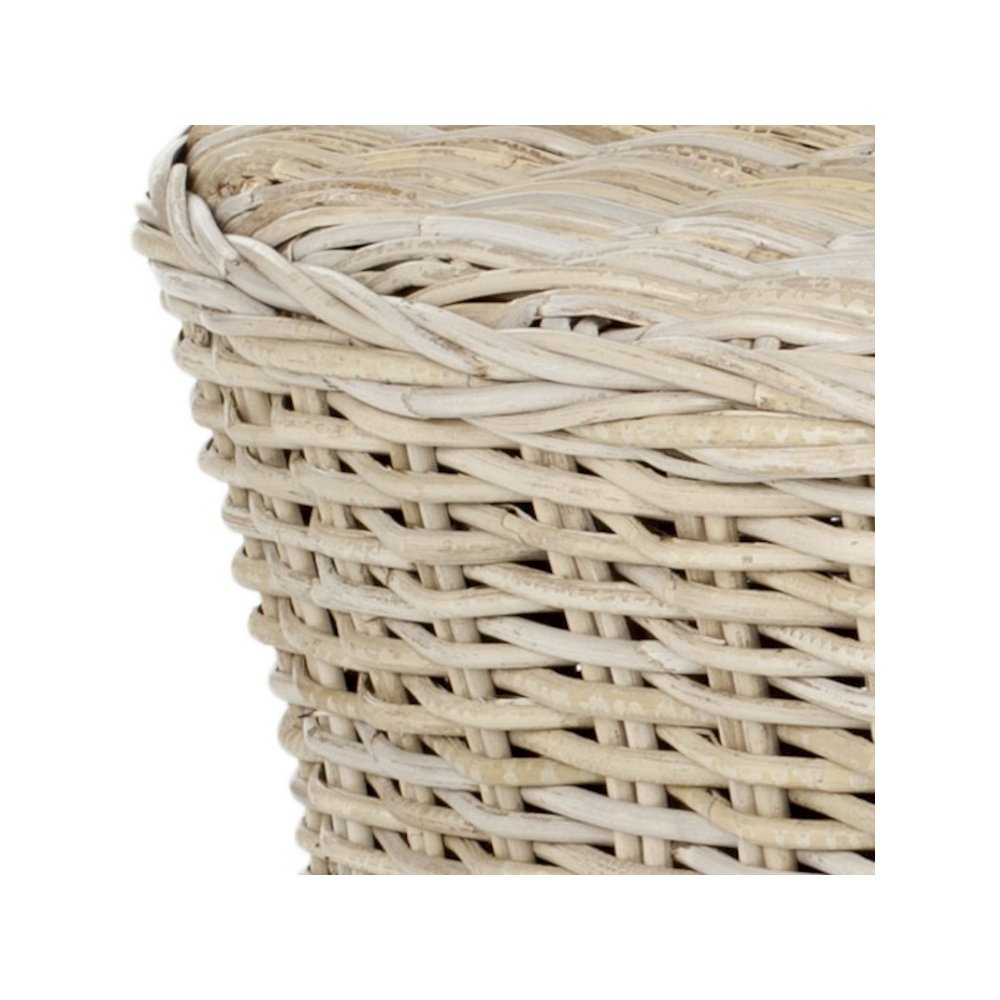 Home Collection Ruxton Natural Rattan Round Coffee Table Ottoman. Picture 2