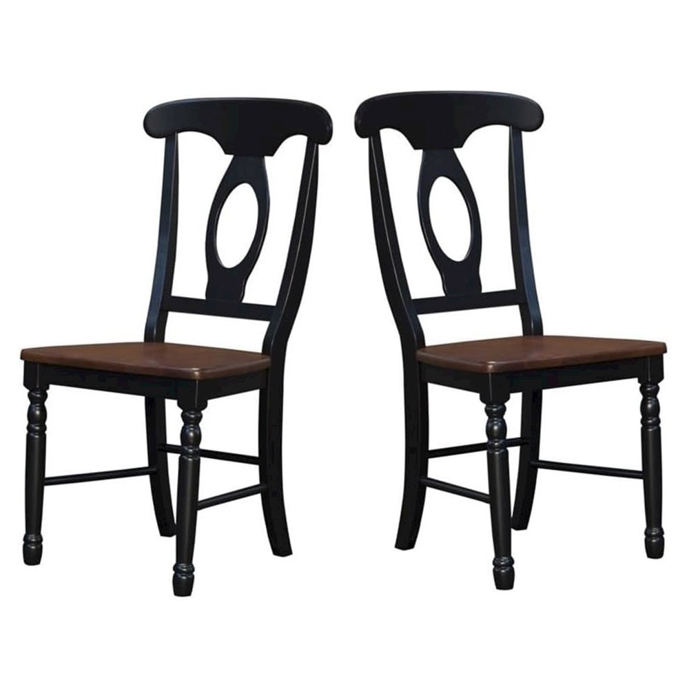 British Isles Napoleon Side Chair, Oak-Black Finish. Picture 1