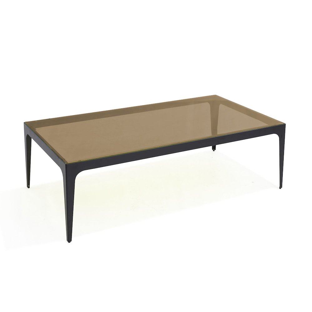 Dynasty Coffee Table Rectangular Brownish Gold Glass Top. Picture 1