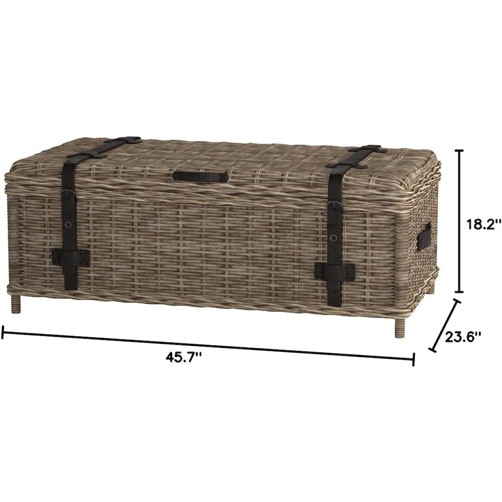 Home Collection Navarro White Rattan Coffee Table. Picture 3