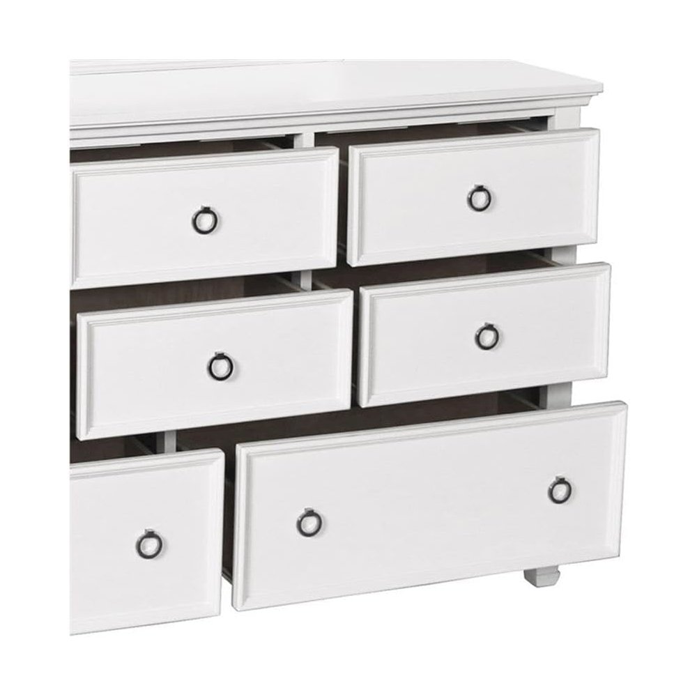 Furniture Tamarack Solid Wood 8-Drawer Dresser in White. Picture 4
