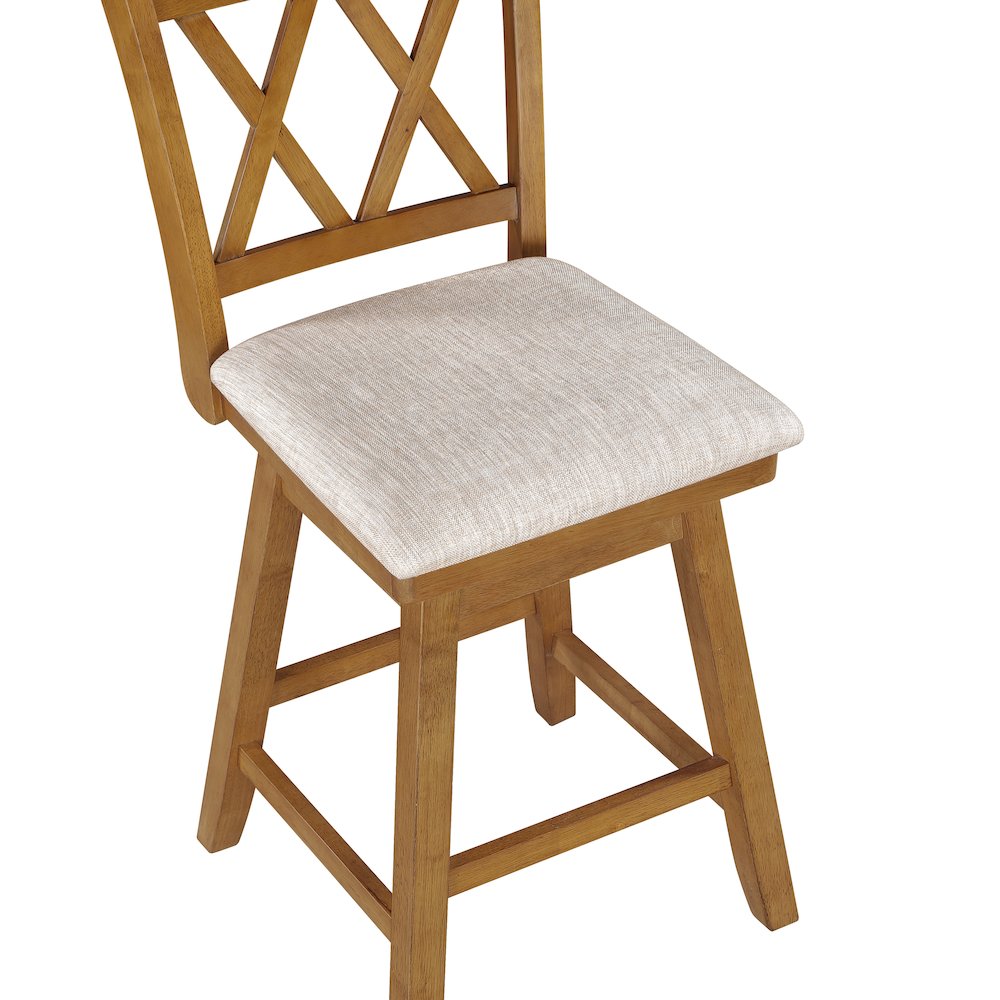 24in Brookline Swivel Barstool Oak. Picture 4