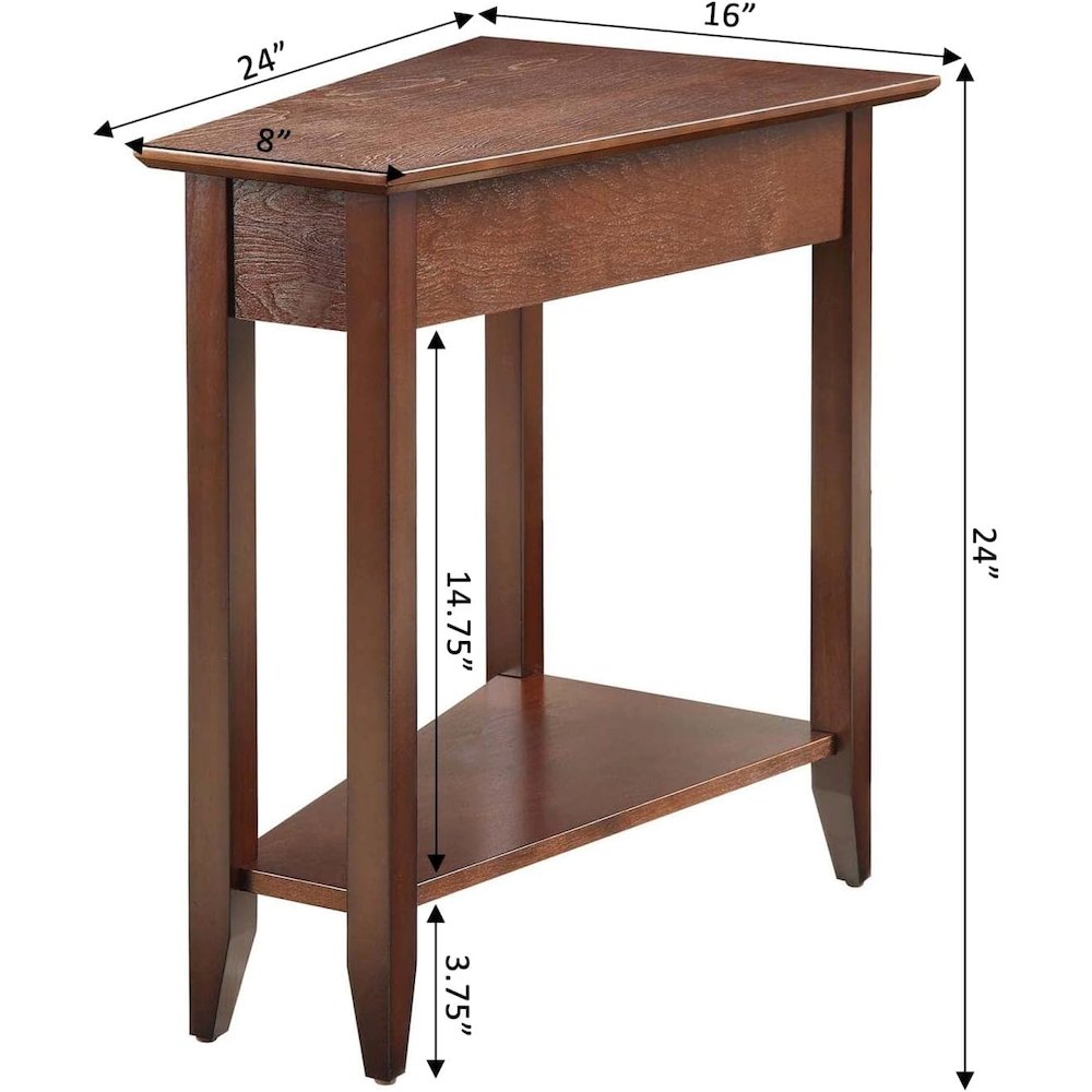 Brown Wedge End Table with MDF Construction, Modern and Practical Design. Picture 3