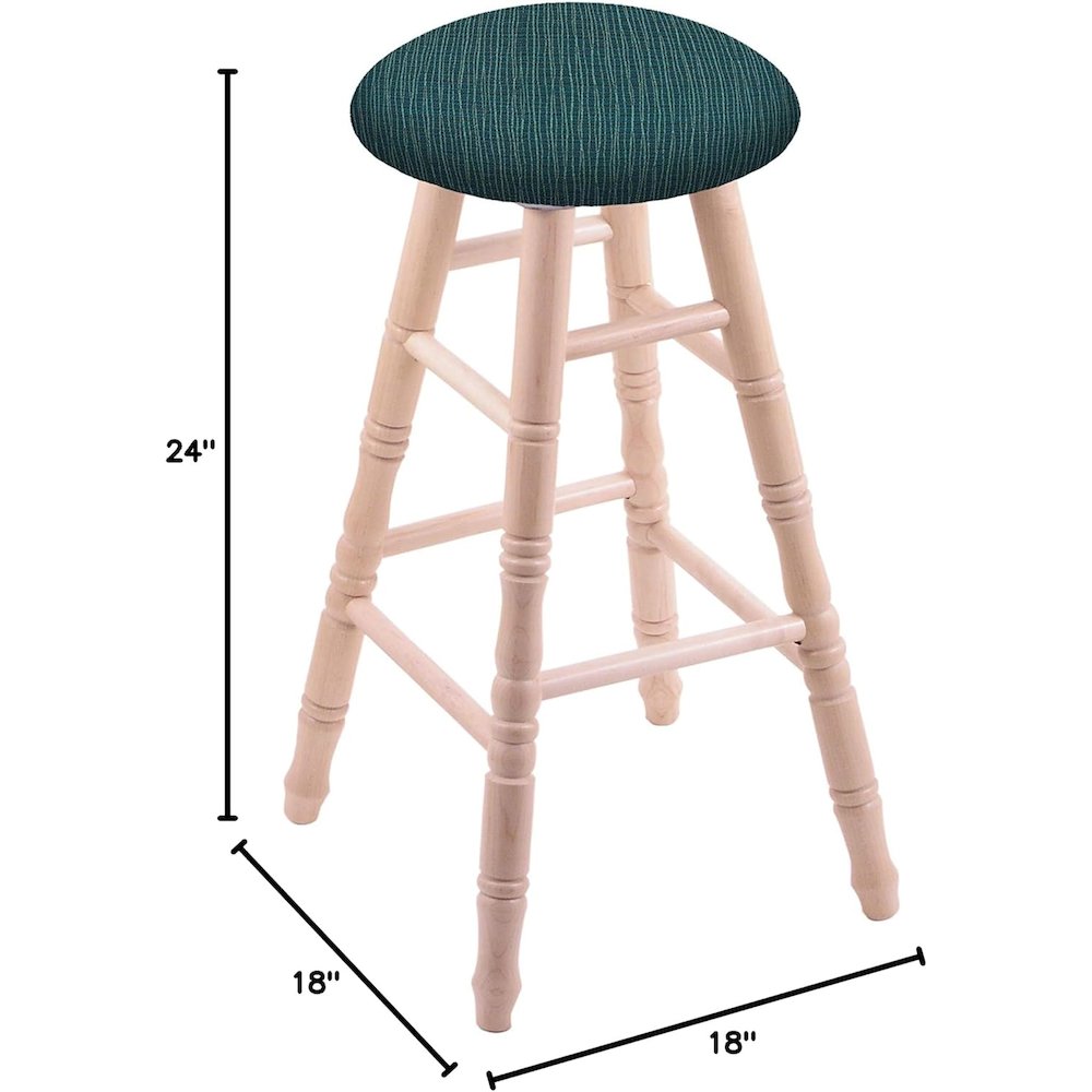 Maple Round Cushion 24" Swivel Counter Stool with Turned Legs, Natural Finish, and Graph Tidal Seat. Picture 2