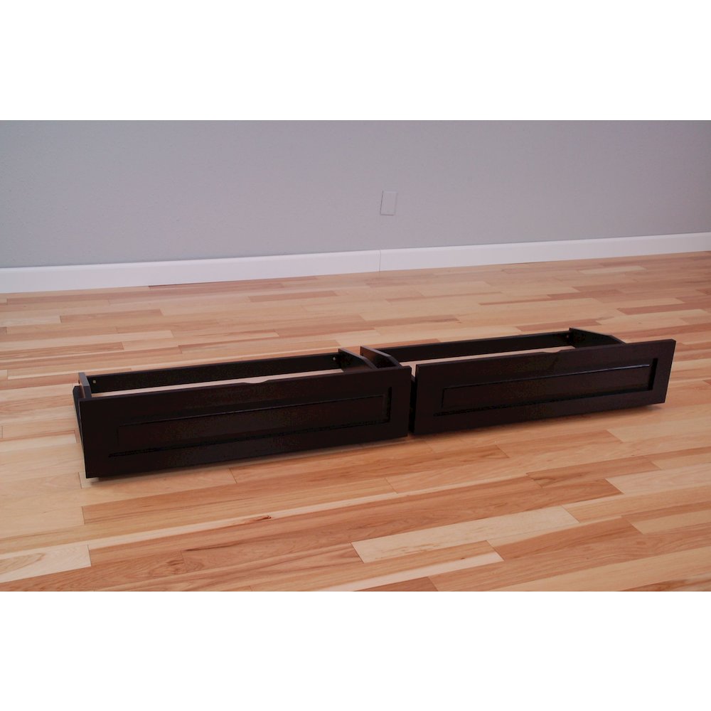 Phoenix Frame Queen-Espresso Finish-Suede Gray Mattress-Storage Drawers. Picture 4