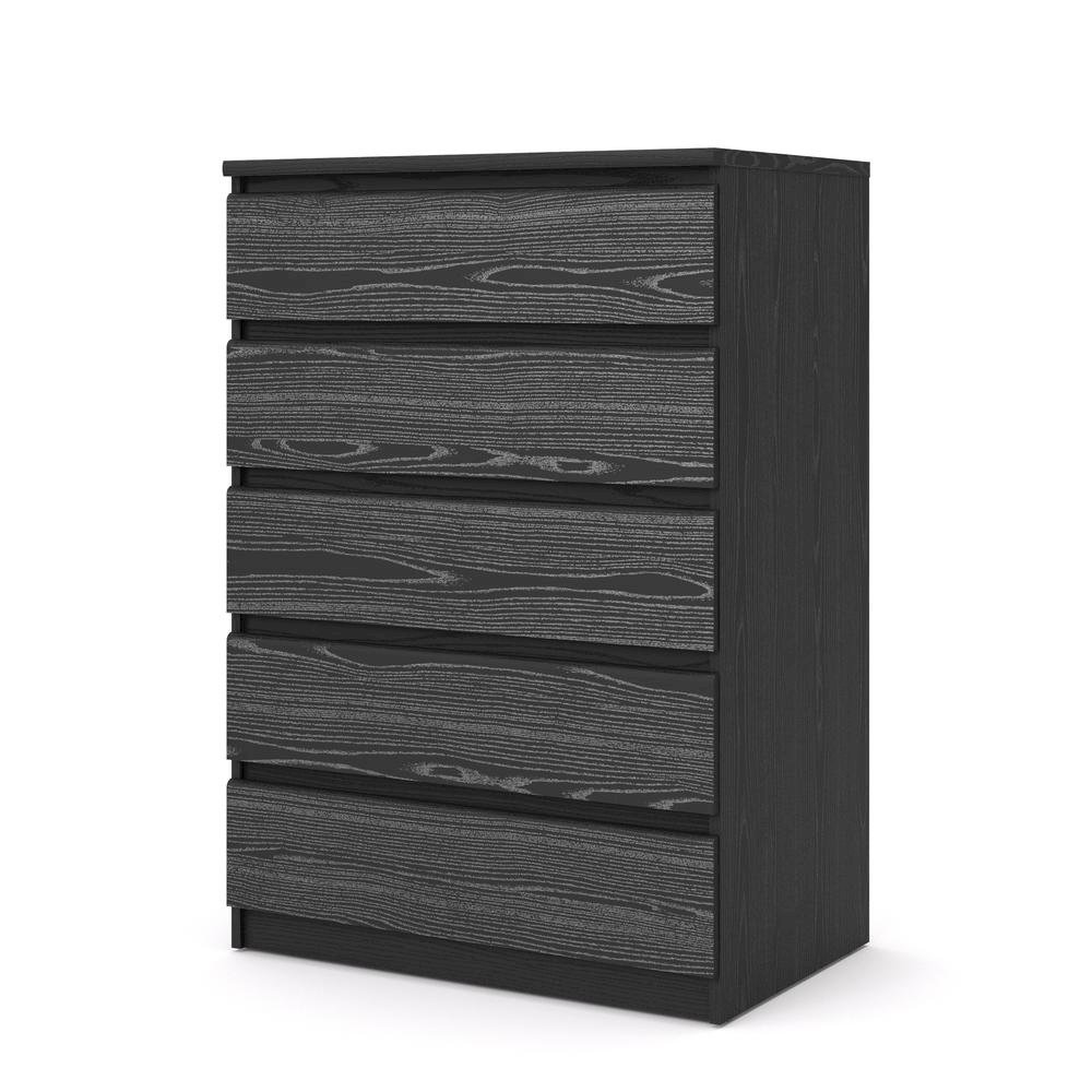 Black Storage Cabinet - 5 Drawer Organizer with Sleek and Modern Design. Picture 1