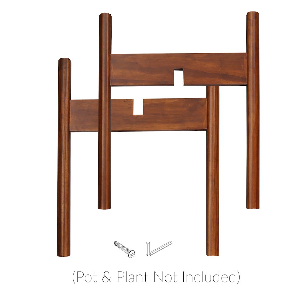 Mid-Century Modern Wood Plant Display Stand, Fit Up to 10", Plant and Pot NOT Included - Antique Mahogany. Picture 4