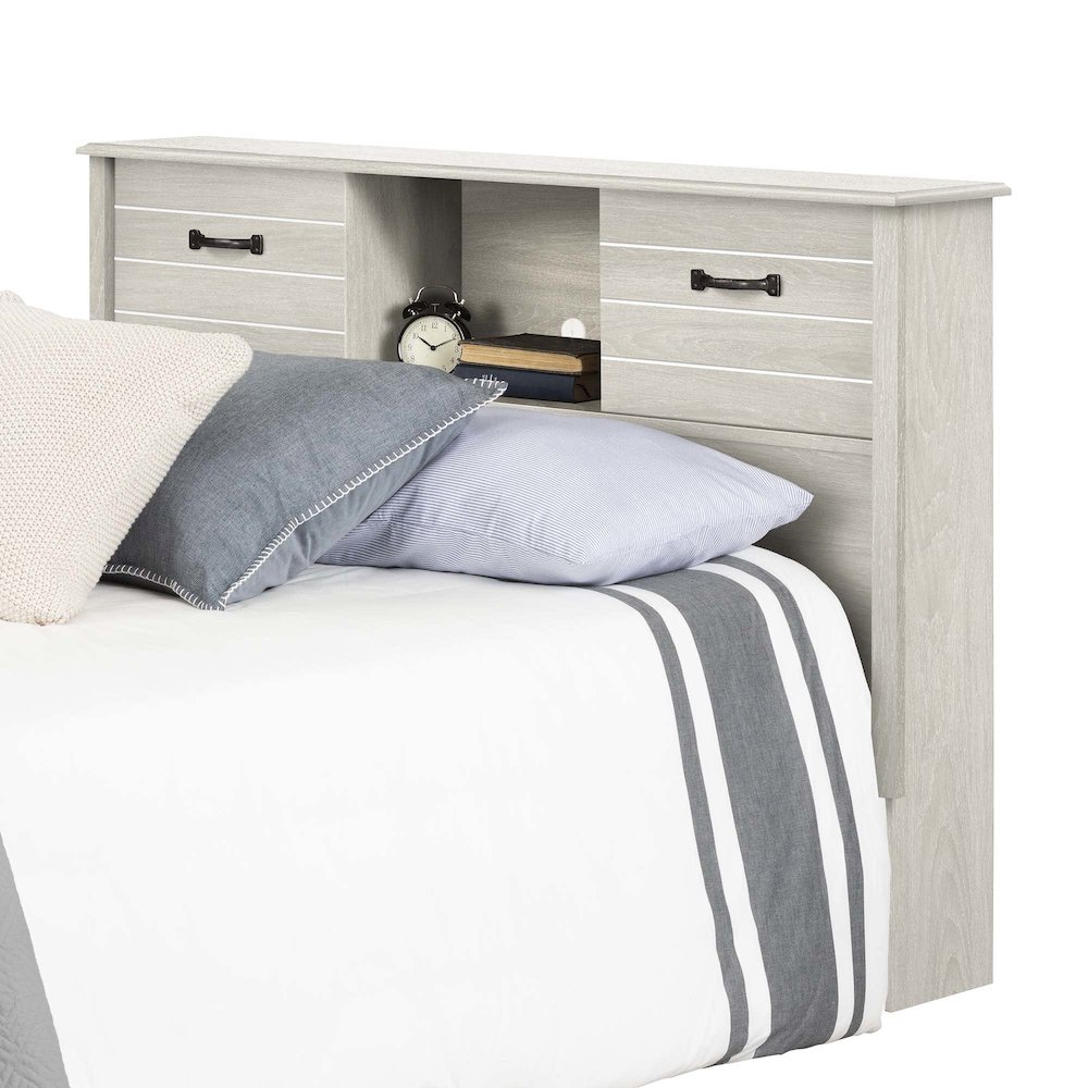 Ulysses Bookcase Headboard, Winter Oak. Picture 4