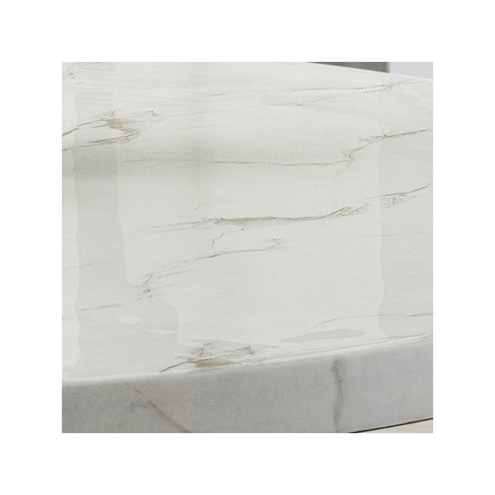Valencia 54" Round White Faux Marble Dining Table. Picture 2