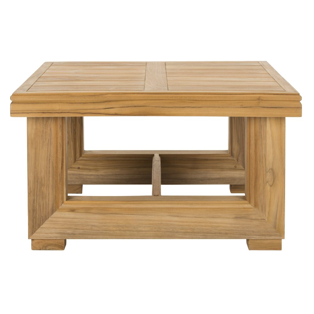 Couture Montford Contemporary Teak End Table, Natural Teak. Picture 2