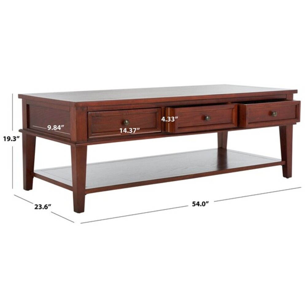 Manelin Coffee Table With Storage Drawers, Sepia/Brown. Picture 2