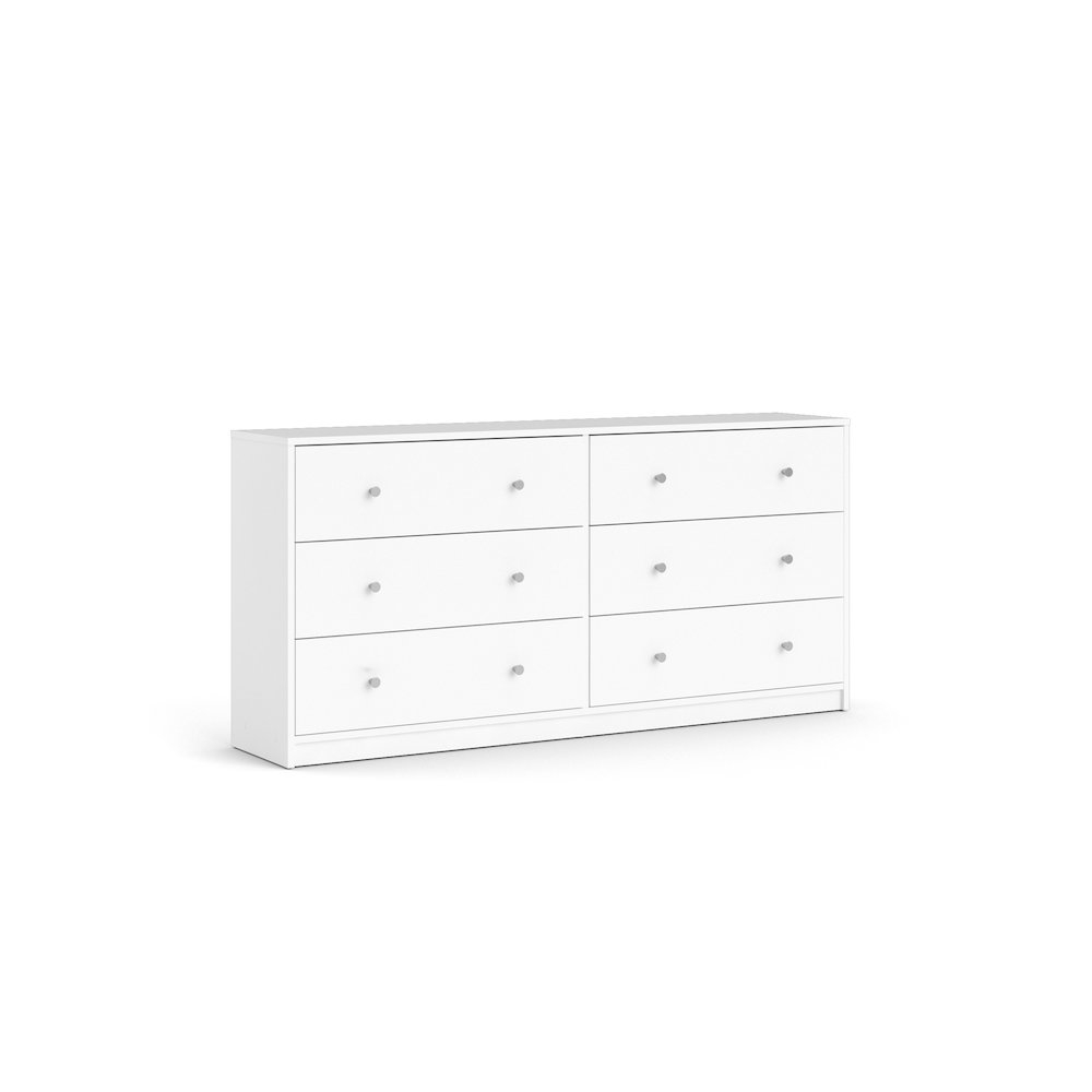 Portland 6 Drawer Double Dresser, White. Picture 1