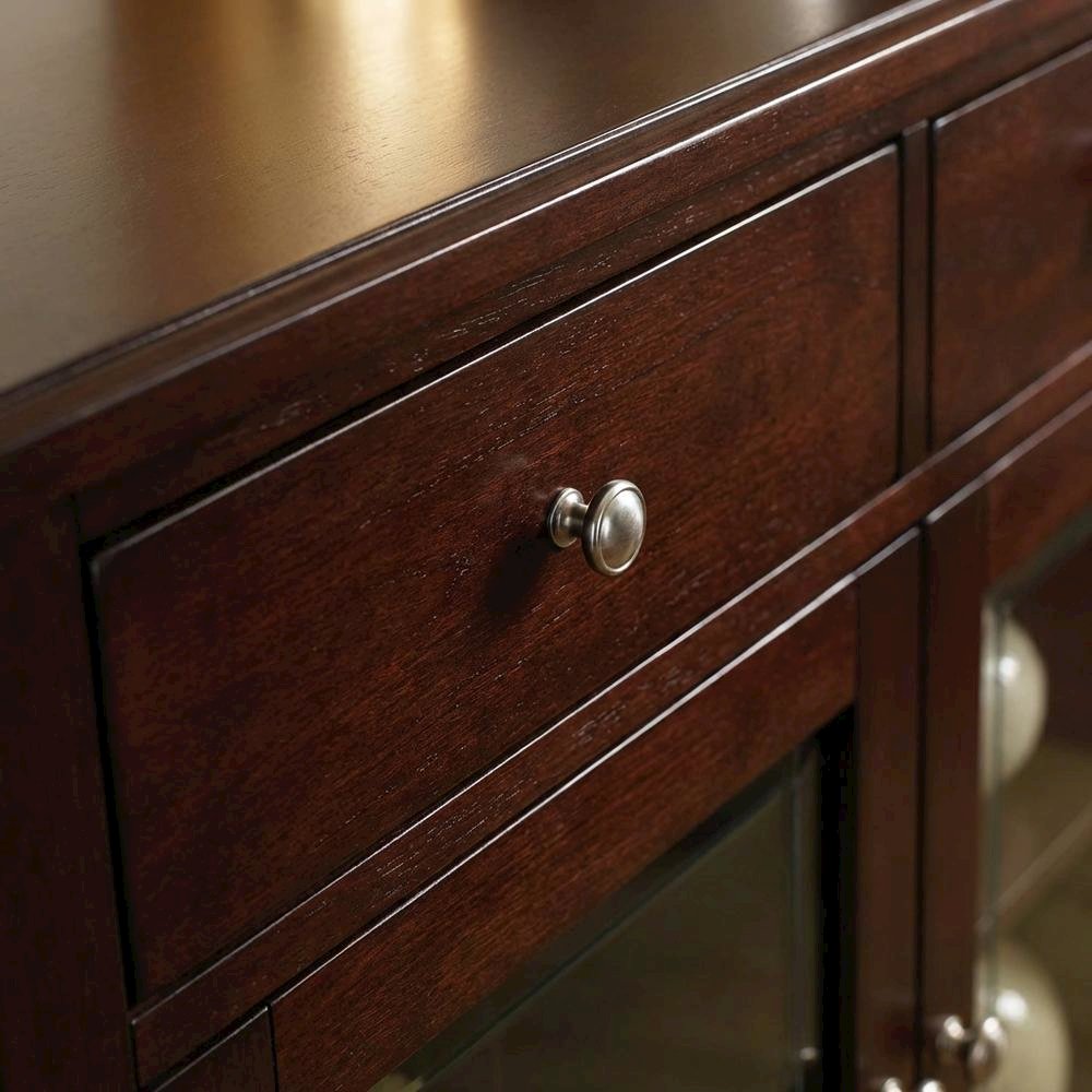 Merlot Cherry Finish Sideboard with Spacious Storage and Elegant Design. Picture 4