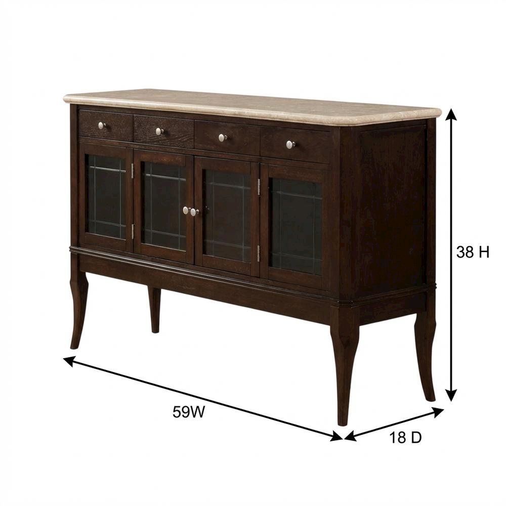 Merlot Cherry Finish Sideboard with Spacious Storage and Elegant Design. Picture 6