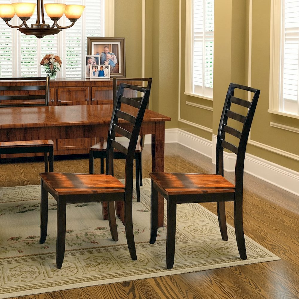 Wooden Dining Chairs Set of 2 – Brown Kitchen and Dining Room Chairs. Picture 3